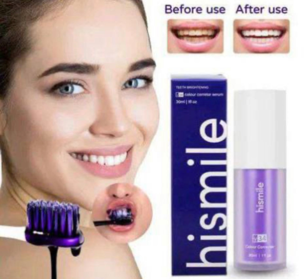 CREMA BLANQUEADORA DENTAL MORADA HISMILE